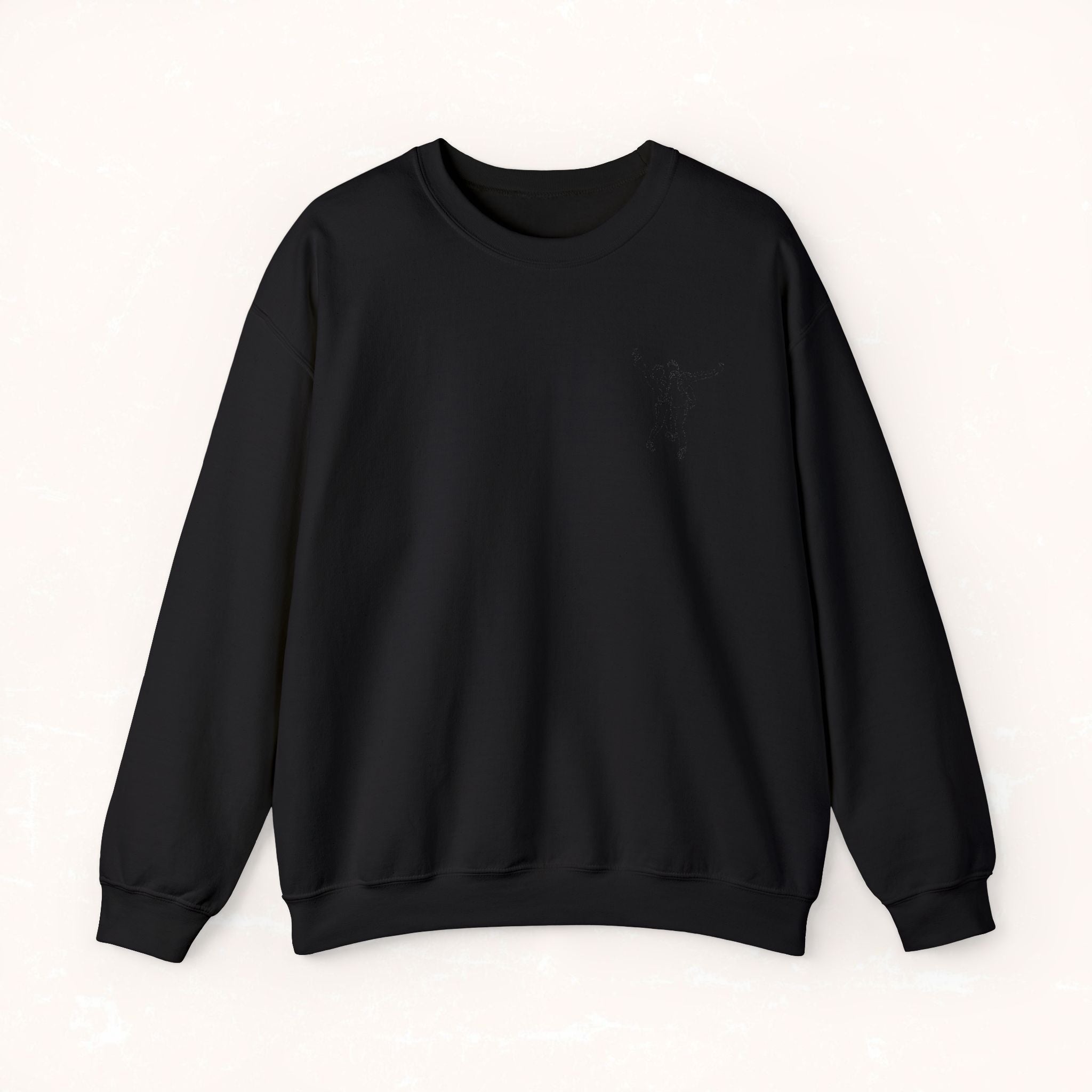 Embroidered Crewneck Sweatshirt From Photo - Minimalist Design - Left Chest