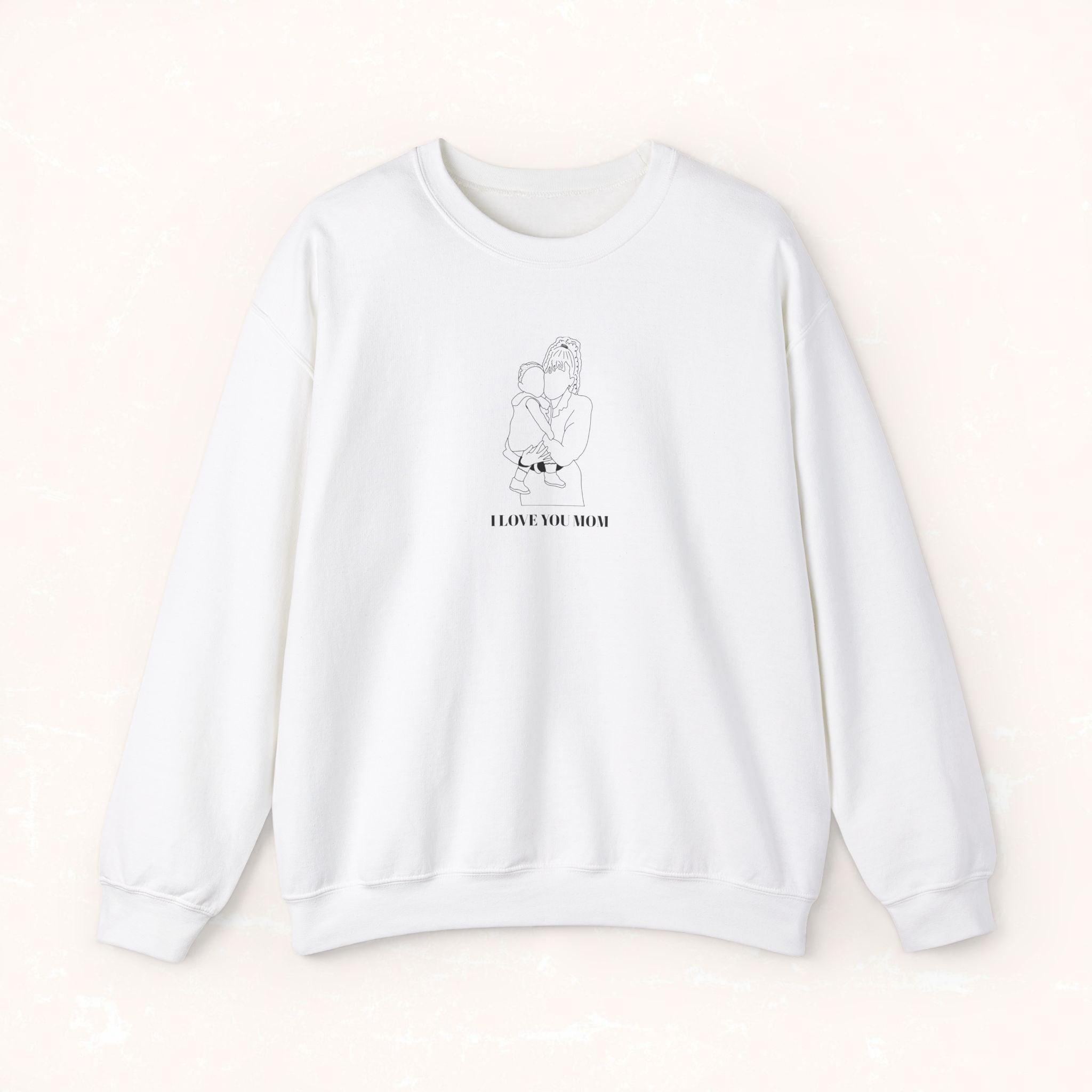 Printed Crewneck Sweatshirt From Photo - Minimalist Design - Center Chest