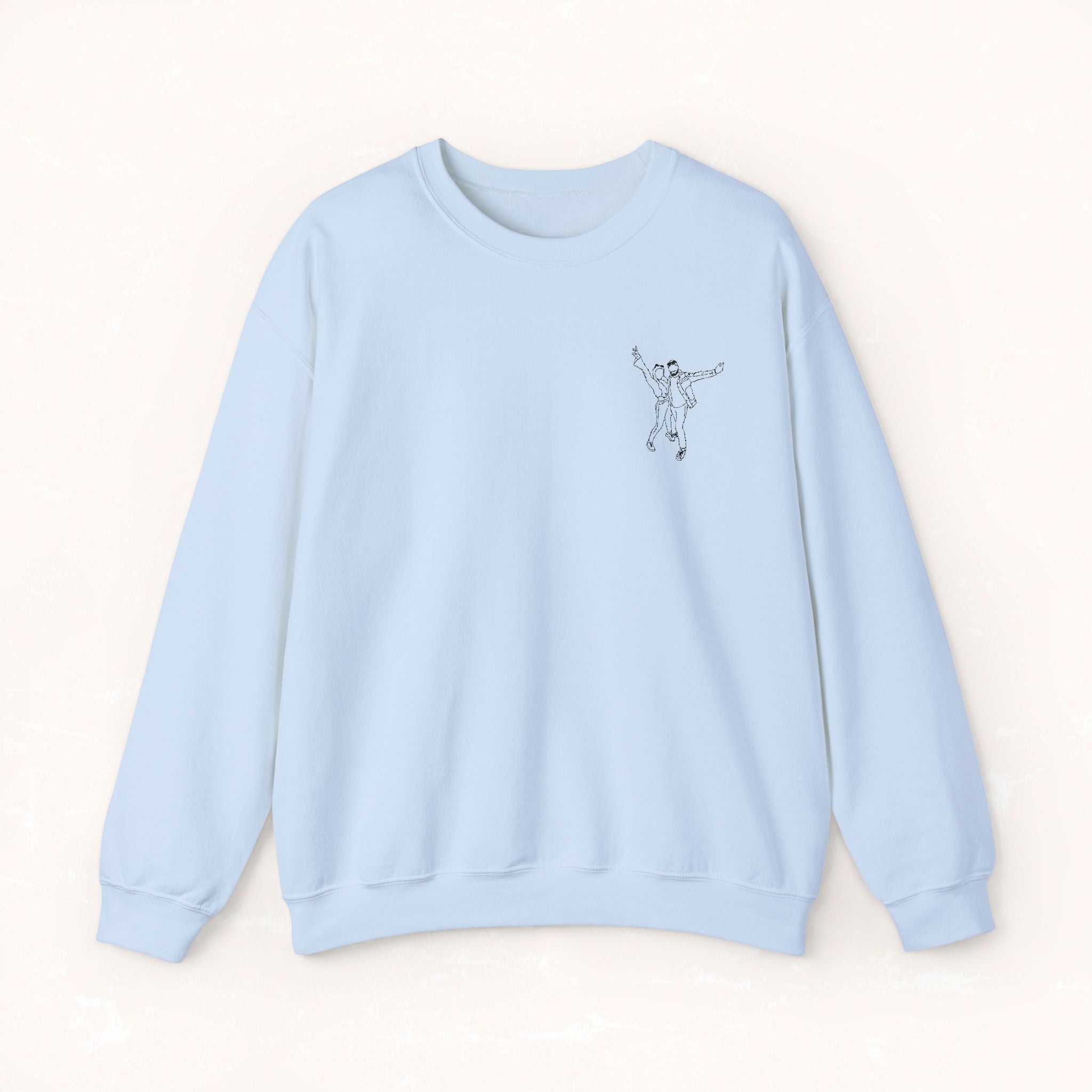 Embroidered Crewneck Sweatshirt From Photo - Minimalist Design - Left Chest
