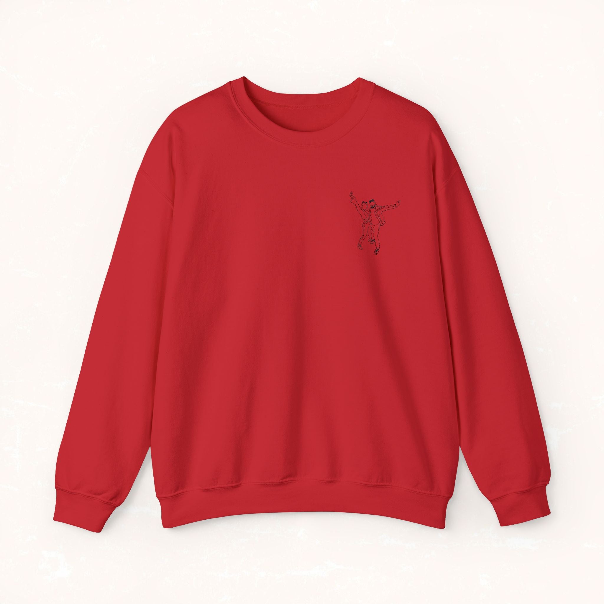 Embroidered Crewneck Sweatshirt From Photo - Minimalist Design - Left Chest