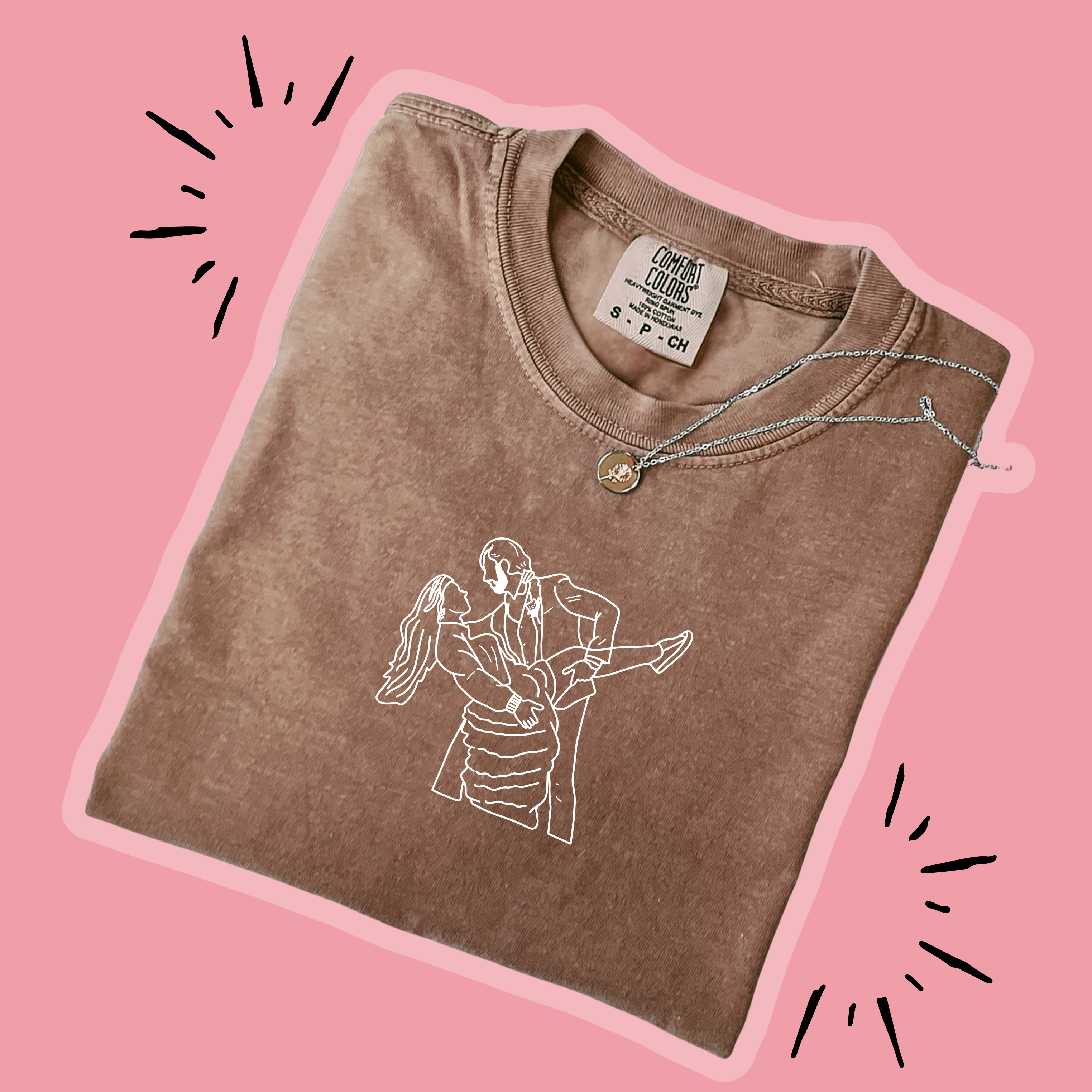 Embroidered T-Shirt From Photo - Minimalist Design - Center Chest.