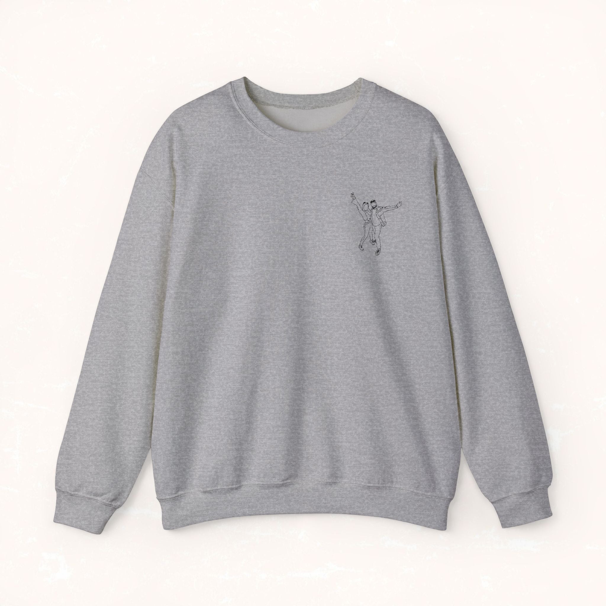 Embroidered Crewneck Sweatshirt From Photo - Minimalist Design - Left Chest