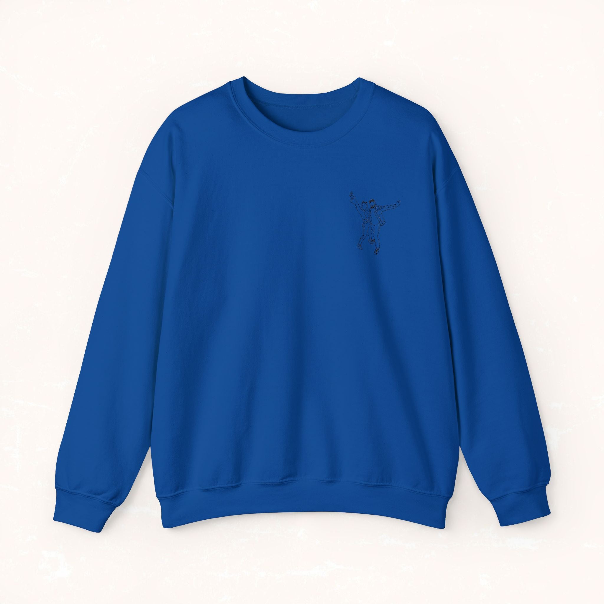 Embroidered Crewneck Sweatshirt From Photo - Minimalist Design - Left Chest