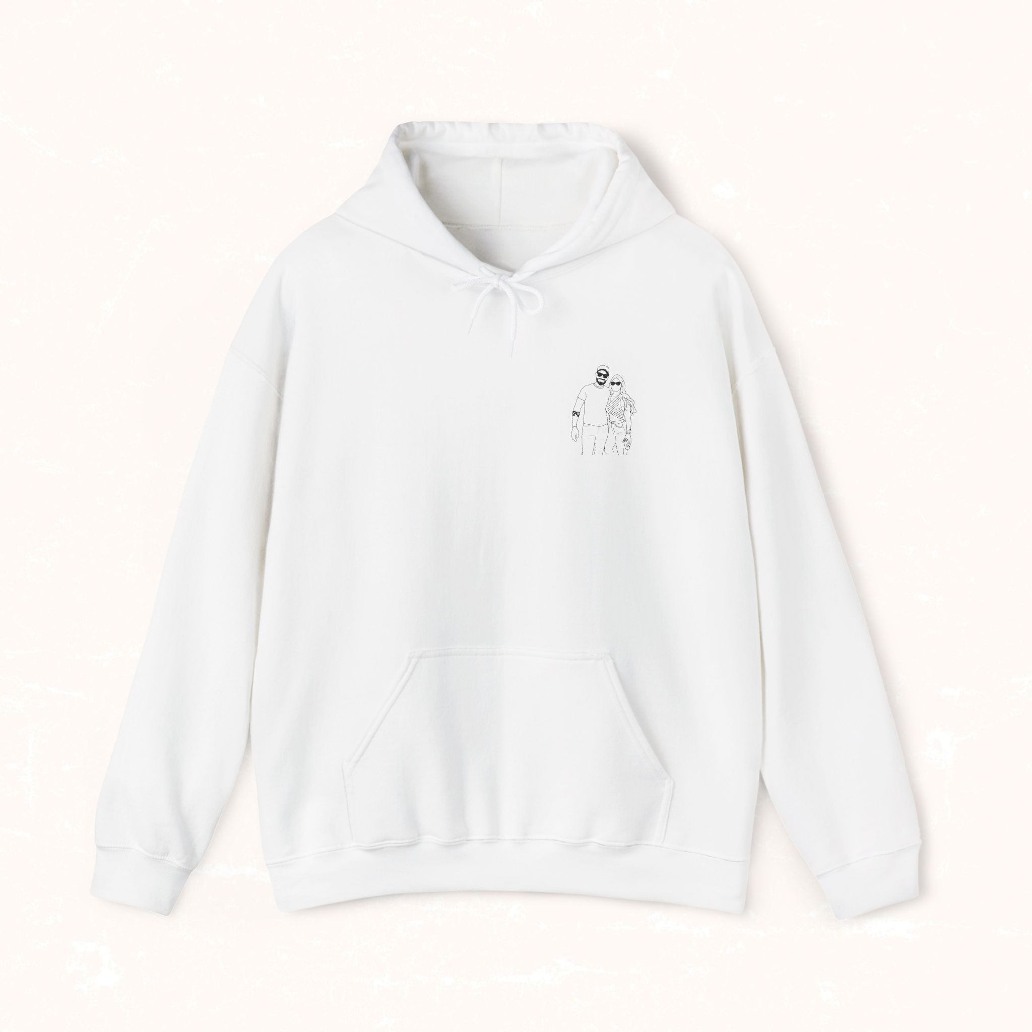 Embroidered Hooded Sweatshirt From Photo - Minimalist Design - Left Chest