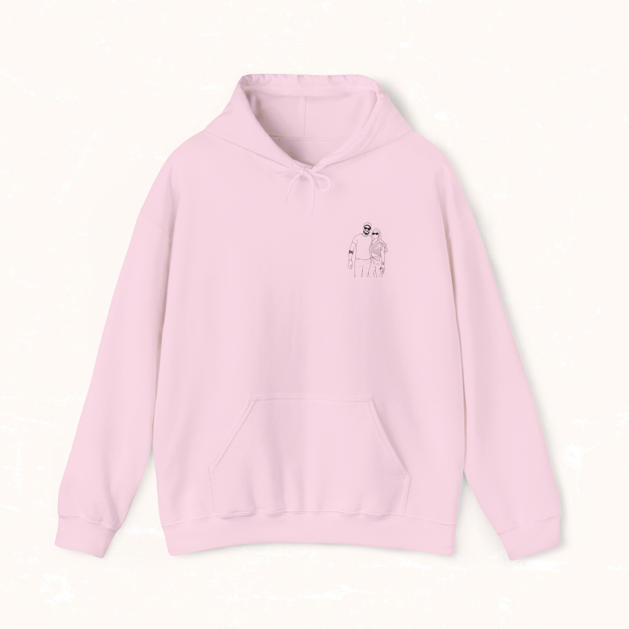 Embroidered Hooded Sweatshirt From Photo - Minimalist Design - Left Chest