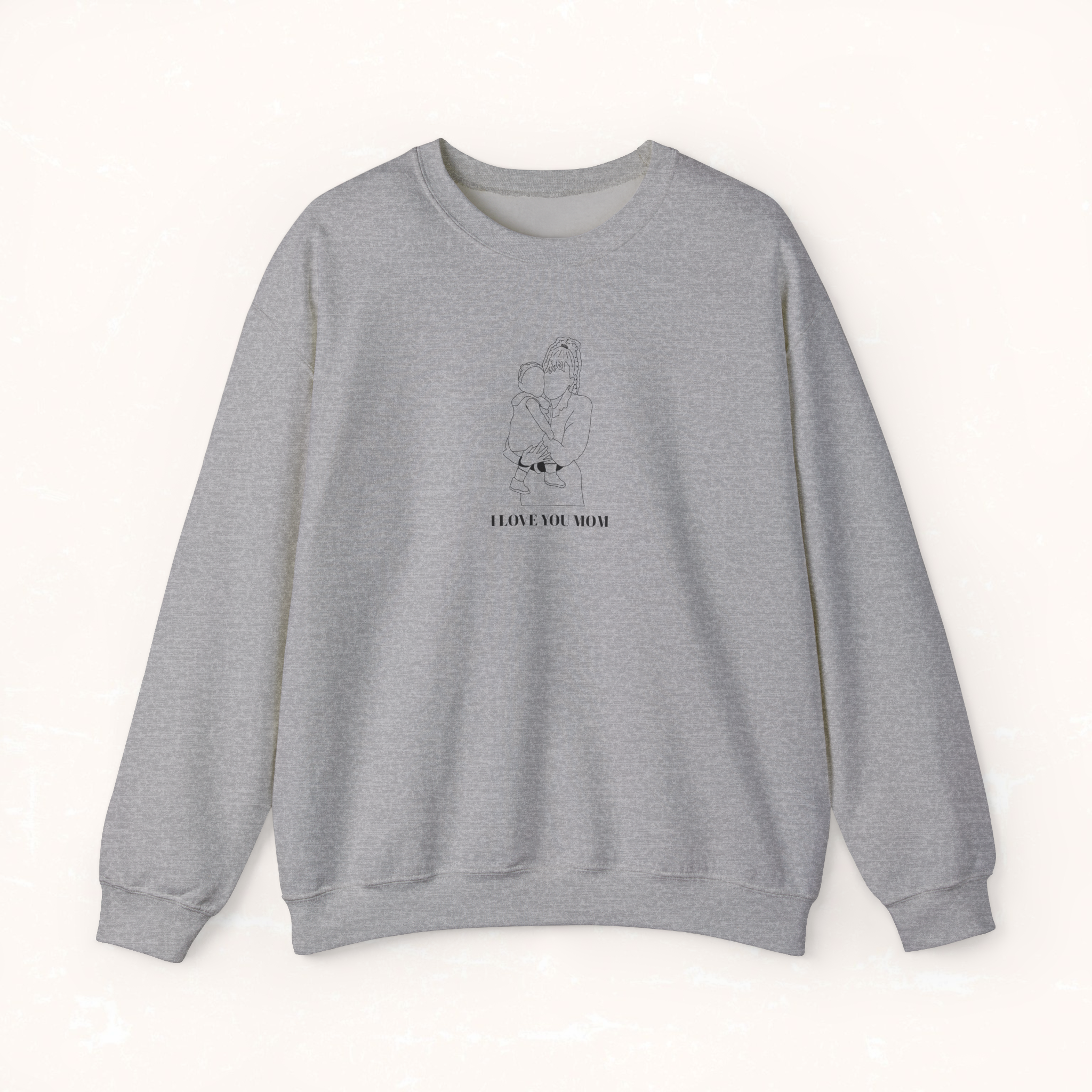 Printed Crewneck Sweatshirt From Photo - Minimalist Design - Center Chest