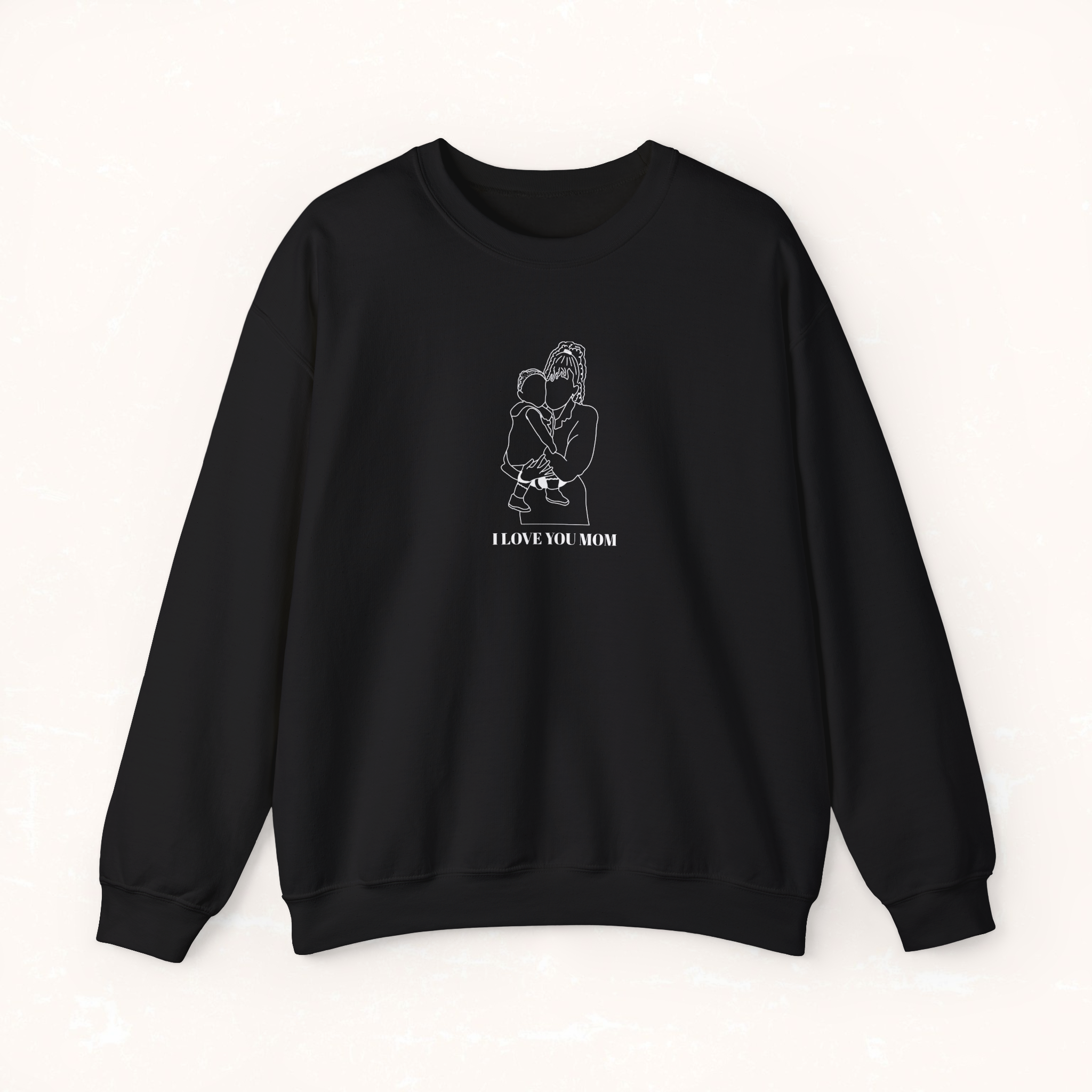 Printed Crewneck Sweatshirt From Photo - Minimalist Design - Center Chest