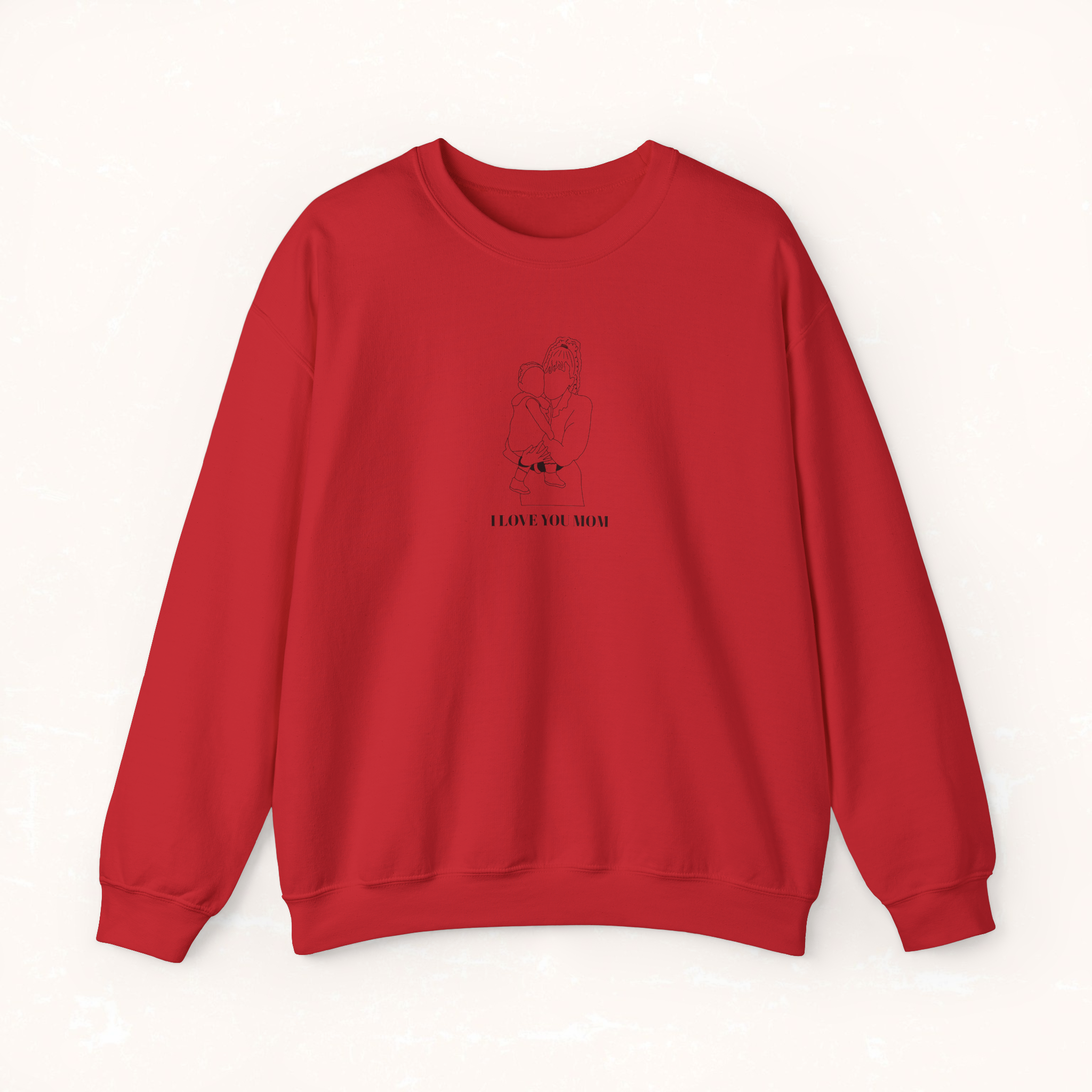 Printed Crewneck Sweatshirt From Photo - Minimalist Design - Center Chest