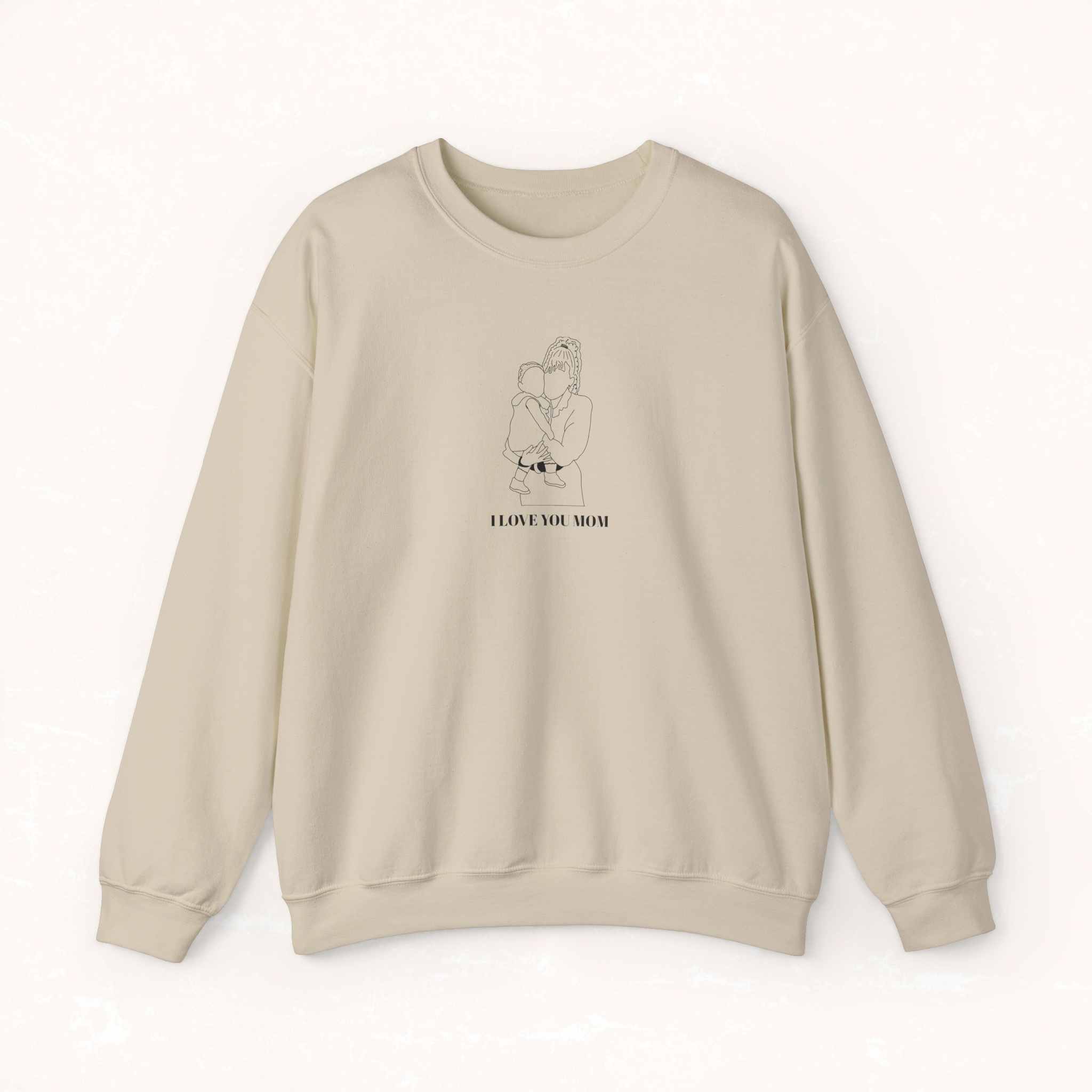 Printed Crewneck Sweatshirt From Photo - Minimalist Design - Center Chest