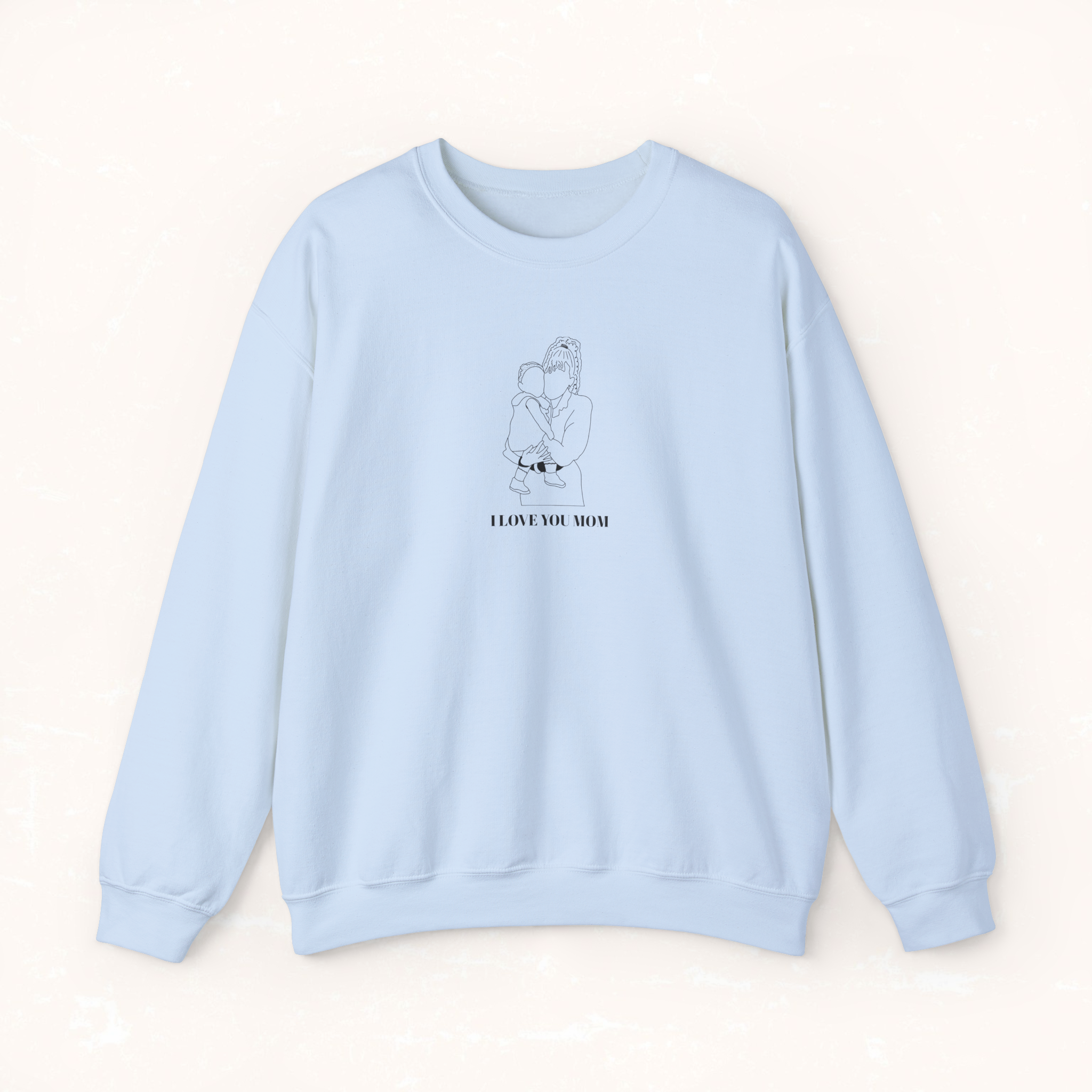 Printed Crewneck Sweatshirt From Photo - Minimalist Design - Center Chest
