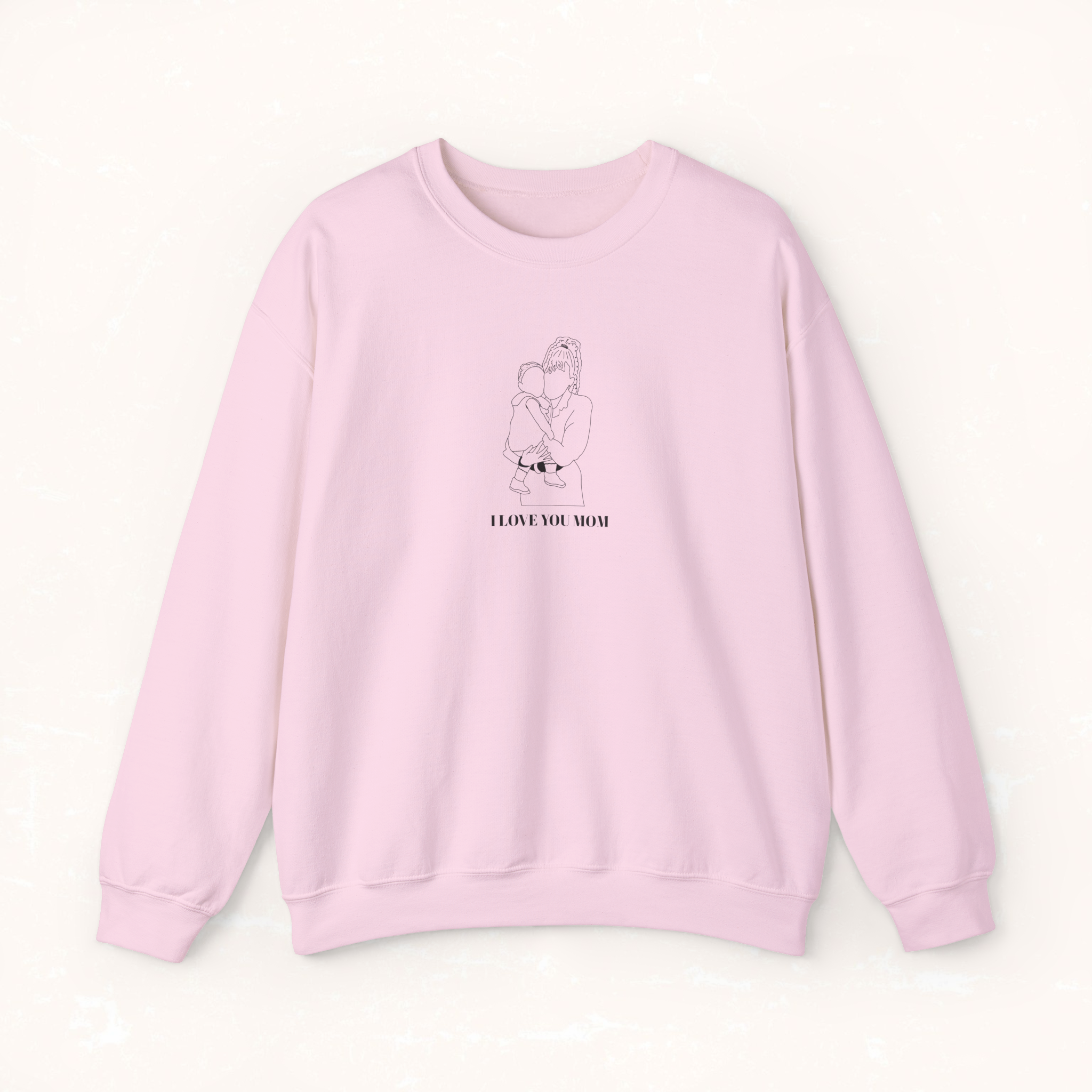 Printed Crewneck Sweatshirt From Photo - Minimalist Design - Center Chest