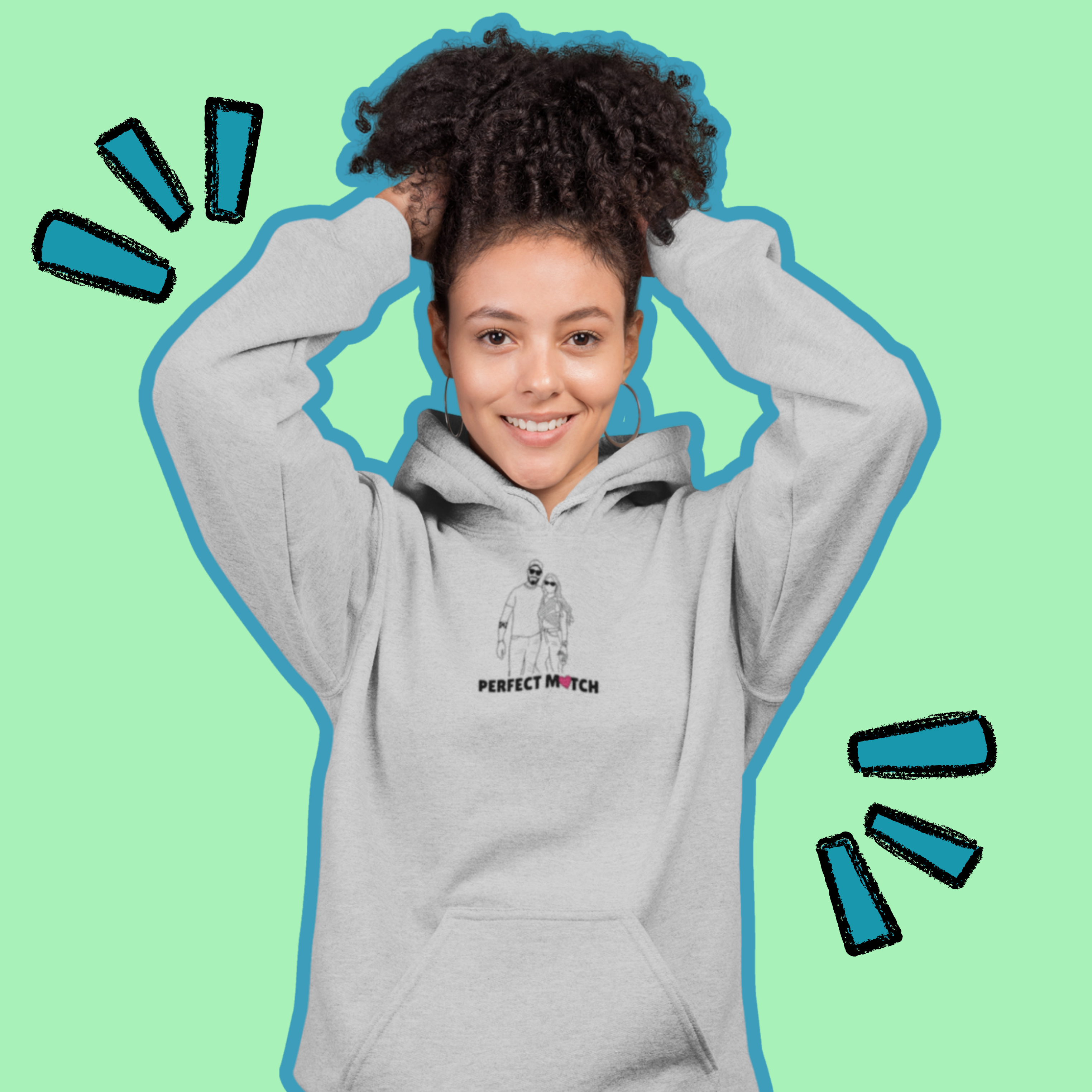 Printed Hooded Sweatshirt From Photo - Minimalist Design - Center Chest