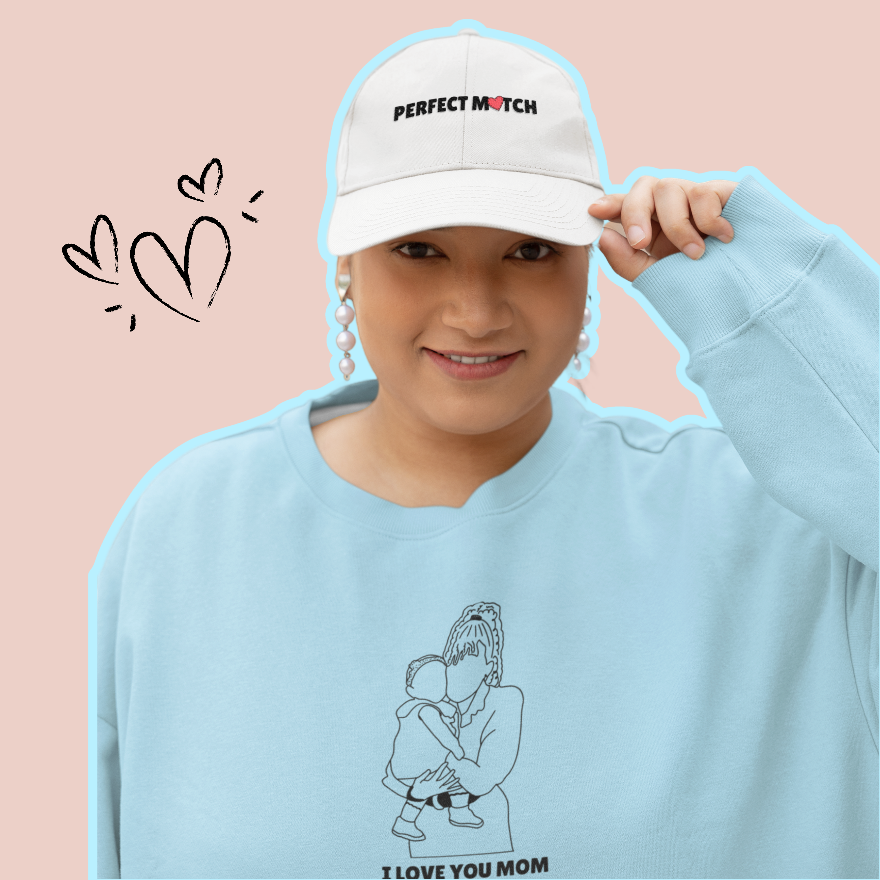 Printed Crewneck Sweatshirt From Photo - Minimalist Design - Center Chest