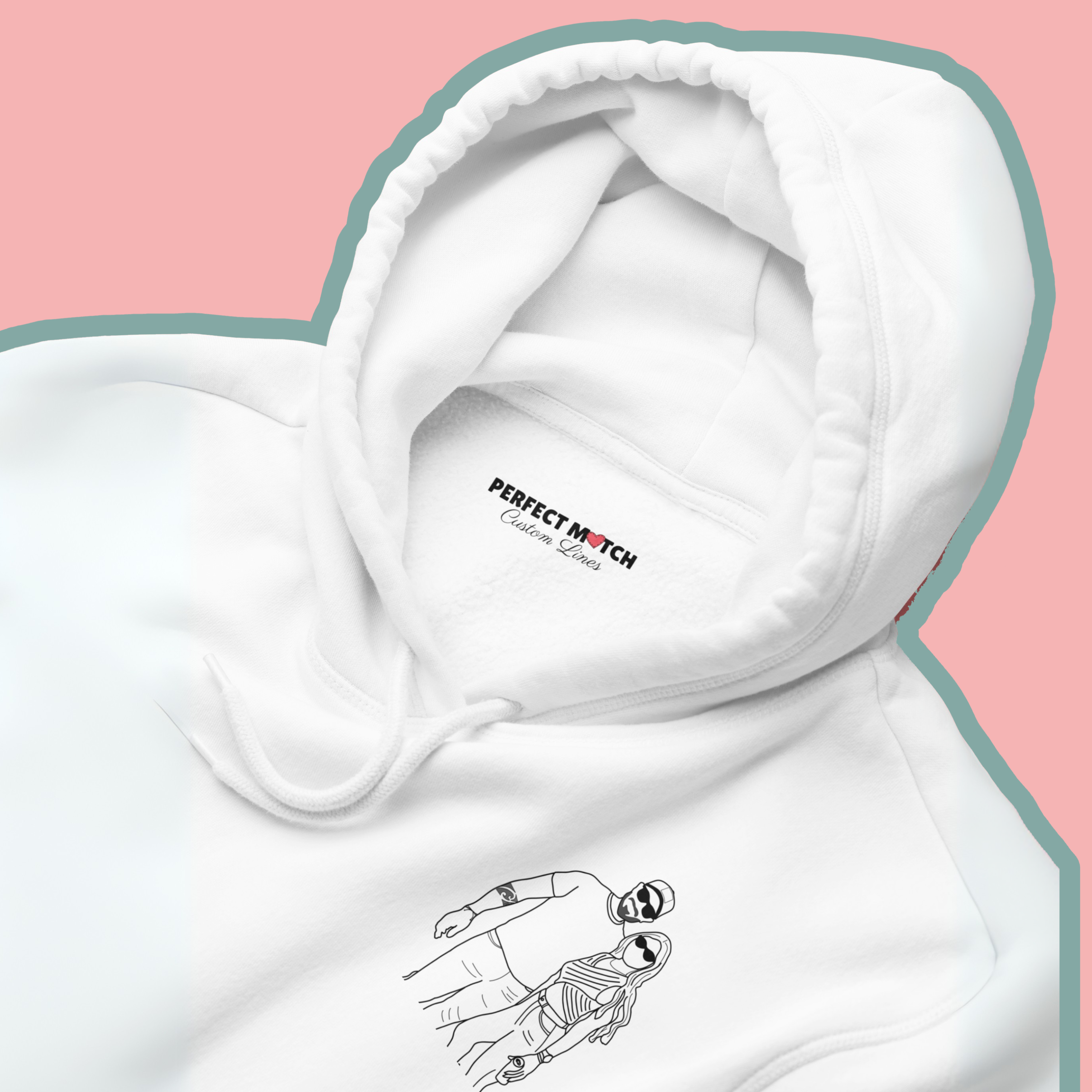 Printed Hooded Sweatshirt From Photo - Minimalist Design - Left Chest